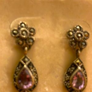 Amethyst Earrings Sterling Silver